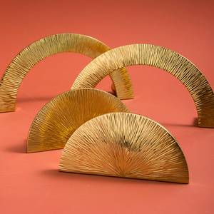 2.5", 5.0" Solid Brass Hammered Semicircle Pulls | Drawer & Cabinet Door Handles, Dresser & Wardrobe Knobs, Hardware