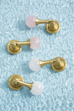 Load image into Gallery viewer, Crystal Stone &amp; Brass Knobs, Pulls &amp; Handles (Pink, White, Clear) | Ball Drop Design for Dresser, Drawer &amp; Cabinet Door Hardware
