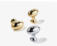 Load image into Gallery viewer, Hammered Pigeon Egg Solid Gold &amp; Chrome Knobs | Cabinet &amp; Drawer Pulls, Kitchen Cupboard Handles, Hardware
