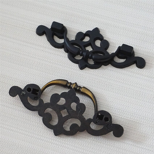 2.5" (64mm) Vintage Black & Antique Bronze Drop Bail Pulls & Handles | Dresser, Drawer, Kitchen Cabinet & Furniture Hardware