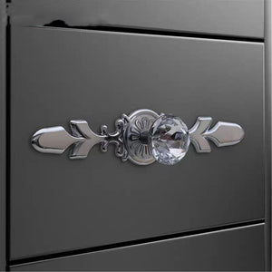 Bling Glass & Crystal Drawer Knobs | Silver Chrome Clear Dresser Handles | Cabinet Pulls with BackPlate | Furniture Hardware