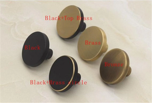 Brass Black & Bronze Vintage Retro Round Knobs | Cabinet Door Handles, Drawer & Dresser Pulls