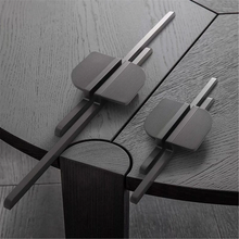 Load image into Gallery viewer, Brass Gray Modern Striped Kitchen Handles | Unique Art Decor Drawer &amp; Dresser Pulls, Kitchen Door Hardware
