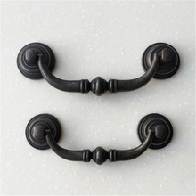 Load image into Gallery viewer, 3.5&quot;-4.25&quot; (90-108mm) Vintage Drop Bail Pulls &amp; Knobs (Antique Bronze, Silver, Black) | Cabinet, Dresser, Drawer &amp; Kitchen Hardware
