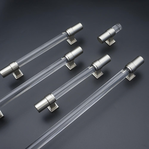 Brushed Nickel Kitchen Handles | Clear Acrylic & Black Wardrobe Pulls, Cabinet & Drawer Knobs, Hardware