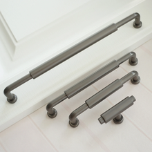 Load image into Gallery viewer, 3.78&quot;-7.55&quot; Brushed Brass, Nickel &amp; Gun Black T Bar Pulls &amp; Handles | Cabinet, Drawer, Dresser &amp; Closet Hardware
