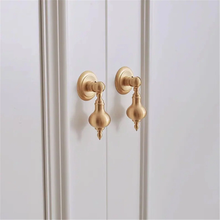 Load image into Gallery viewer, Unique Solid Brass Drop Pulls &amp; Knobs | French Light Luxury Drawer, Dresser &amp; Cabinet Handles, Gift-Worthy Art Decor Door Hardware
