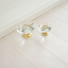 Load image into Gallery viewer, Crystal Drawer Knobs | Gold &amp; Clear Glass Dresser &amp; Cupboard Pulls, Kitchen Cabinet Handles, Hardware
