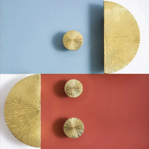 2.5", 5.0" Solid Brass Hammered Semicircle Pulls | Drawer & Cabinet Door Handles, Dresser & Wardrobe Knobs, Hardware