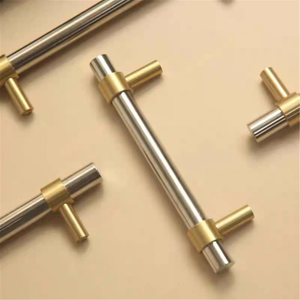 3", 3.78", 5.0", 6.3", 7.55", 8.8" Stainless Steel & Brass Drawer Pulls | Modern Black Kitchen Cabinet Handles, Dresser & Wardrobe Cupboard Pulls