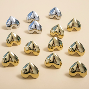 Original Design Heart Drawer Knobs | Small Gold, Silver & Chrome Cabinet Pulls, Wardrobe Door Knobs, Furniture Hardware