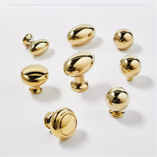 Load image into Gallery viewer, 2.5&quot; Gold Cup Solid Brass Knobs &amp; Pulls | Polished Exquisite Mini Cabinet, Drawer &amp; Kitchen Handles, Gift-Worthy Gold Hardware
