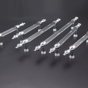 Art Decor Clear Acrylic & Chrome Crystal Knobs, Pulls & Handles | Cabinet, Drawer, Kitchen, Dresser, Bathroom & Door Hardware