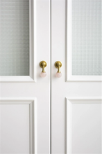 Load image into Gallery viewer, Crystal Stone &amp; Brass Knobs, Pulls &amp; Handles (Pink, White, Clear) | Ball Drop Design for Dresser, Drawer &amp; Cabinet Door Hardware
