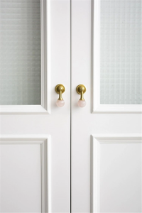 Crystal Stone & Brass Knobs, Pulls & Handles (Pink, White, Clear) | Ball Drop Design for Dresser, Drawer & Cabinet Door Hardware