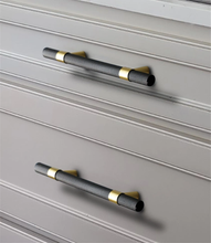 Load image into Gallery viewer, 3.78&quot;, 5.0&quot; Black Brass T Bar Drawer Pulls | Cabinet Door &amp; Closet Wardrobe Handles, Dresser Knobs, Furniture Hardware

