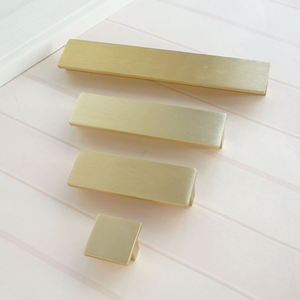 0.6"-6.3" Black & Brushed Brass Rectangle Knobs, Pulls & Handles | Drawer, Dresser, Kitchen Cabinet, Door & Wardrobe Hardware