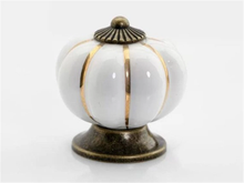 Load image into Gallery viewer, Ceramic Pumpkin Knobs | Vintage Antique Bronze Dresser &amp; Drawer Pulls, Kitchen Cabinet Door Handles, Furniture Hardware
