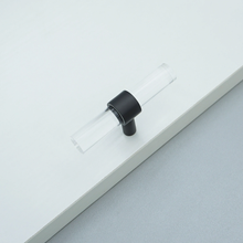 Load image into Gallery viewer, Customizable Clear Acrylic &amp; Black Pulls | Drawer &amp; Dresser Knobs, Cabinet &amp; Bathroom Door Handles, Kitchen Hardware
