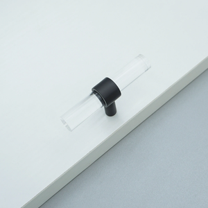 Customizable Clear Acrylic & Black Pulls | Drawer & Dresser Knobs, Cabinet & Bathroom Door Handles, Kitchen Hardware