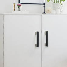 Load image into Gallery viewer, 3.78&quot;-10&quot; Black Leather &amp; Dark Brown Handles, Pulls &amp; Knobs | Cabinet, Drawer &amp; Cupboard Hardware

