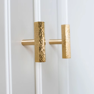 2.5", 3.78", 5", 6.3", 7.55" Hexagon Gold Brass Hammered Kitchen & Drawer Pulls | Luxurious Cabinet Door Handles, Dresser & Wardrobe Knobs