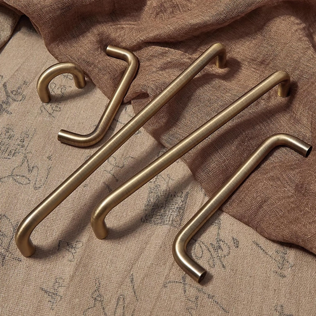 Minimalist Antique Bronze & Aged Brass Cabinet Handles | Large 500mm Drawer Pulls, Kitchen Knobs & Brass Hardware