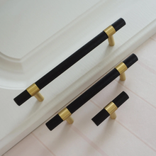 Load image into Gallery viewer, 3.78&quot;, 5.0&quot; Black Brass T Bar Drawer Pulls | Cabinet Door &amp; Closet Wardrobe Handles, Dresser Knobs, Furniture Hardware
