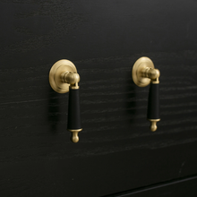 Load image into Gallery viewer, Brass Leather (Pink, Black, Blue, Brown Cowhide) Knobs | Cabinet, Door, Drawer &amp; Dresser Hardware
