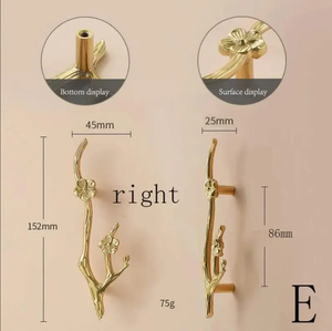 Gorgeous Flower & Branch Solid Brass Knobs, Pulls & Handles | Unique Art Deco Cabinet, Drawer & Dresser Hardware
