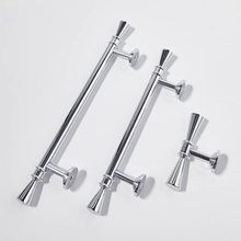 Load image into Gallery viewer, 3.78&quot;-5&quot; Chrome Silver &amp; Solid Brass Knobs &amp; Pulls | Cabinet, Drawer, Wardrobe, Cupboard, Kitchen &amp; Furniture Hardware
