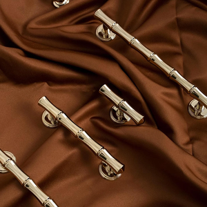 3.78", 5", 6.3", 8.8" Shiny Gold Bamboo Drawer Pulls & Knobs | Unique Dresser Knobs, Closet, Wardrobe & Cabinet Handles