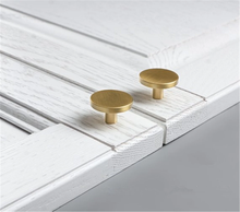 Load image into Gallery viewer, Round Brass Cabinet Knobs | Drawer &amp; Kitchen Cupboard Handles, Furniture Hardware Pulls
