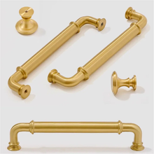 Load image into Gallery viewer, 3.78&quot;-5&quot; Unique Solid Brass Gold Knobs, Pulls &amp; Handles | Cabinet, Kitchen, Drawer &amp; Door Hardware
