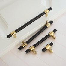 Load image into Gallery viewer, 3.75&quot;-8.8&quot; Black Brass &amp; Solid Brass T Bar Knobs, Pulls &amp; Handles | Cabinet Door, Drawer, Dresser &amp; Furniture Hardware
