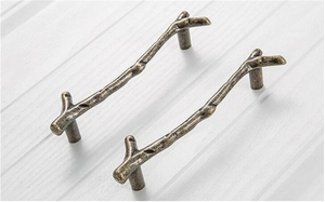 3.75", 5" (96, 128mm) Branches & Twigs Cabinet Knobs | Antique Bronze, Silver, Black Drawer Pulls, Dresser Handles, Furniture Hardware