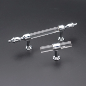 Art Decor Clear Acrylic & Chrome Crystal Knobs, Pulls & Handles | Cabinet, Drawer, Kitchen, Dresser, Bathroom & Door Hardware