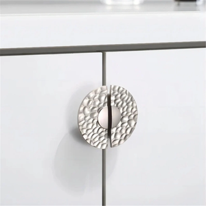 3.78", 5", 7.56" Gold Square & Brushed Nickel Knobs | Art Decor Crater & Semicircle Drawer Handles, Cabinet & Gorgeous Hardware