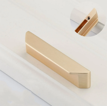 Load image into Gallery viewer, 1 1/4&quot;, 2 1/2&quot; (32, 64mm) Brushed Brass Cabinet Pulls | Dresser &amp; Drawer Handles, Kitchen Pulls, Cabinet Door Hardware
