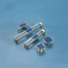 Load image into Gallery viewer, Sapphire Blue &amp; Gold Knobs, Pulls &amp; Handles | Cabinet, Cupboard, Wardrobe, Dresser Drawer &amp; Furniture Hardware
