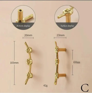 Gorgeous Flower & Branch Solid Brass Knobs, Pulls & Handles | Unique Art Deco Cabinet, Drawer & Dresser Hardware