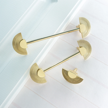 Load image into Gallery viewer, 3.78&quot;, 5.0&quot; Gold Fun Kitchen Pulls | Solid Brass Drawer Pulls, Cabinet &amp; Dresser Knobs, Closet &amp; Wardrobe Handles

