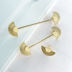 3.78", 5.0" Gold Fun Kitchen Pulls | Solid Brass Drawer Pulls, Cabinet & Dresser Knobs, Closet & Wardrobe Handles