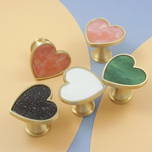 Load image into Gallery viewer, Heart Knobs | Acrylic &amp; Brass Drawer Pulls, Dresser &amp; Kitchen Cabinet Knobs, Handles, Hardware
