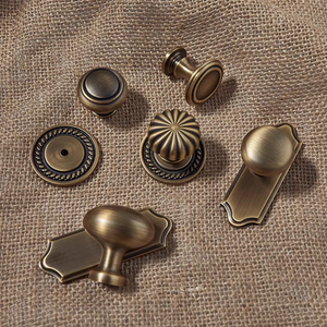 Antique Bronze Knobs with Backplate | Art Decor Unique Rustic Cabinet Pulls, Drawer & Dresser Handles, Vintage Kitchen Hardware