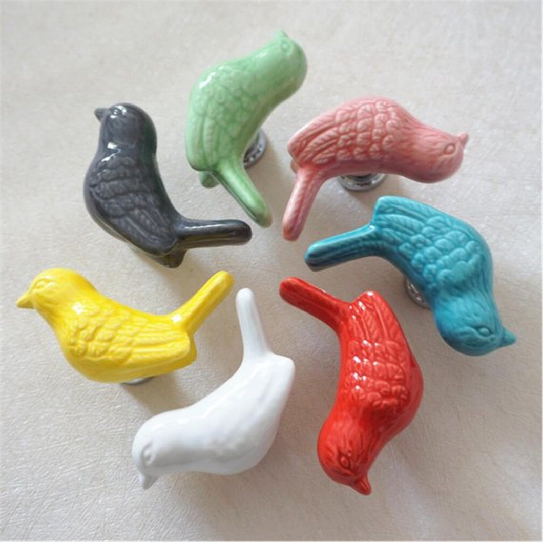 Bird Ceramic Knobs, Pulls & Handles (Blue, Yellow) | Kids-Friendly Dresser, Drawer & Cabinet Furniture Decor