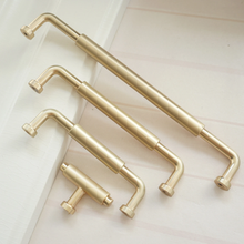 Load image into Gallery viewer, 3.78&quot;-7.55&quot; Brushed Brass, Nickel &amp; Gun Black T Bar Pulls &amp; Handles | Cabinet, Drawer, Dresser &amp; Closet Hardware
