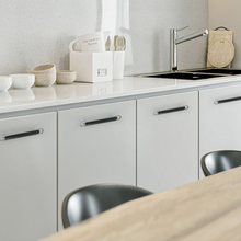 Load image into Gallery viewer, 3.78&quot;-5&quot; Modern Black &amp; Brushed Nickel Knobs, Pulls &amp; Handles | Cabinet, Drawer, Dresser, Kitchen &amp; Cupboard Hardware
