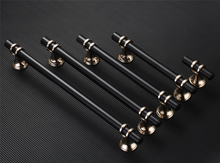 Load image into Gallery viewer, 3.75&quot;, 5.0&quot;, 6.3&quot;, 7.55&quot; (96, 128, 160, 192mm) Black &amp; Gold Modern Drawer Pulls | Kitchen Cabinet &amp; Door Handles, Dresser Knobs
