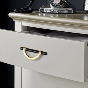 Unique Semicircle Brushed Brass Drawer Pulls | Black Gold Cabinet & Wardrobe Handles, Dresser Knobs, Cupboard Hardware